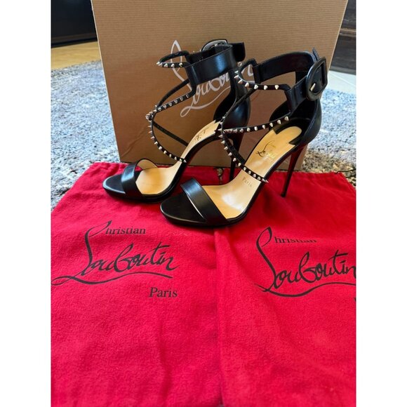 CHRISTHIAN LOUBOUTIN Choca lux 120mm leather sandals Black color - Picture 1 of 15